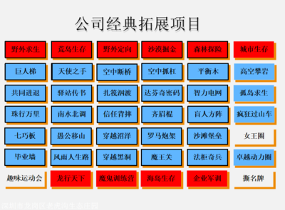 深圳老虎溝經典拓展項目大全